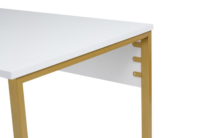 Nordure Twin Study Desk Blanco y Dorado Nordure Twin Study Desk Blanco y Dorado